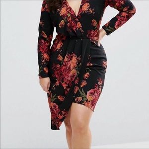 Club L Plus Size Floral Wrap Style Dress